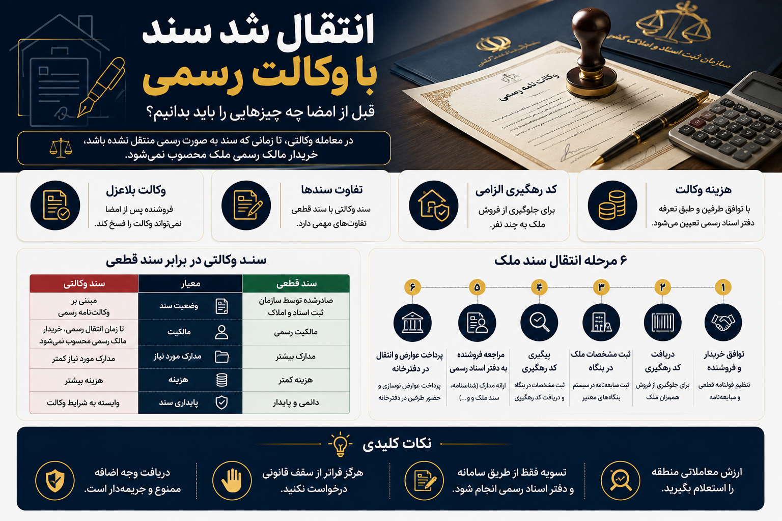 مراحل انتقال سند با وکالت چگونه است؟